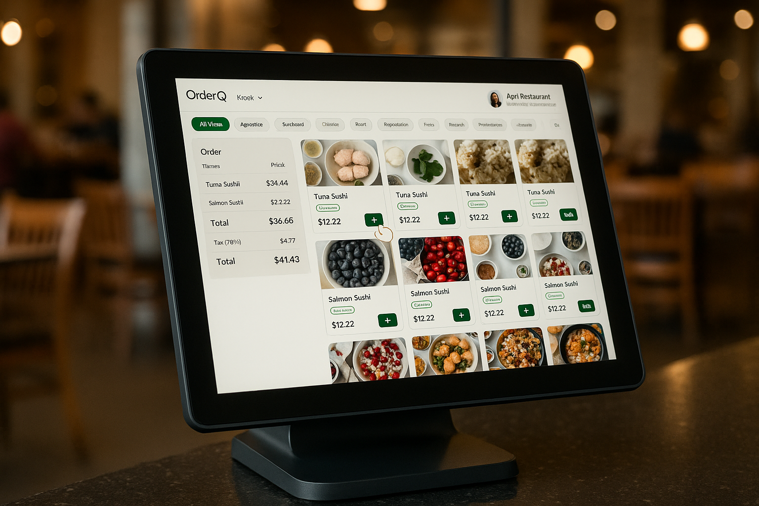 OrderQ Kiosk App on tablet
